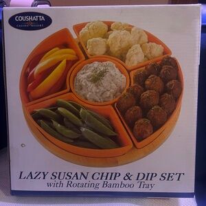 Orange Lazy Susan Chip & Dip Set